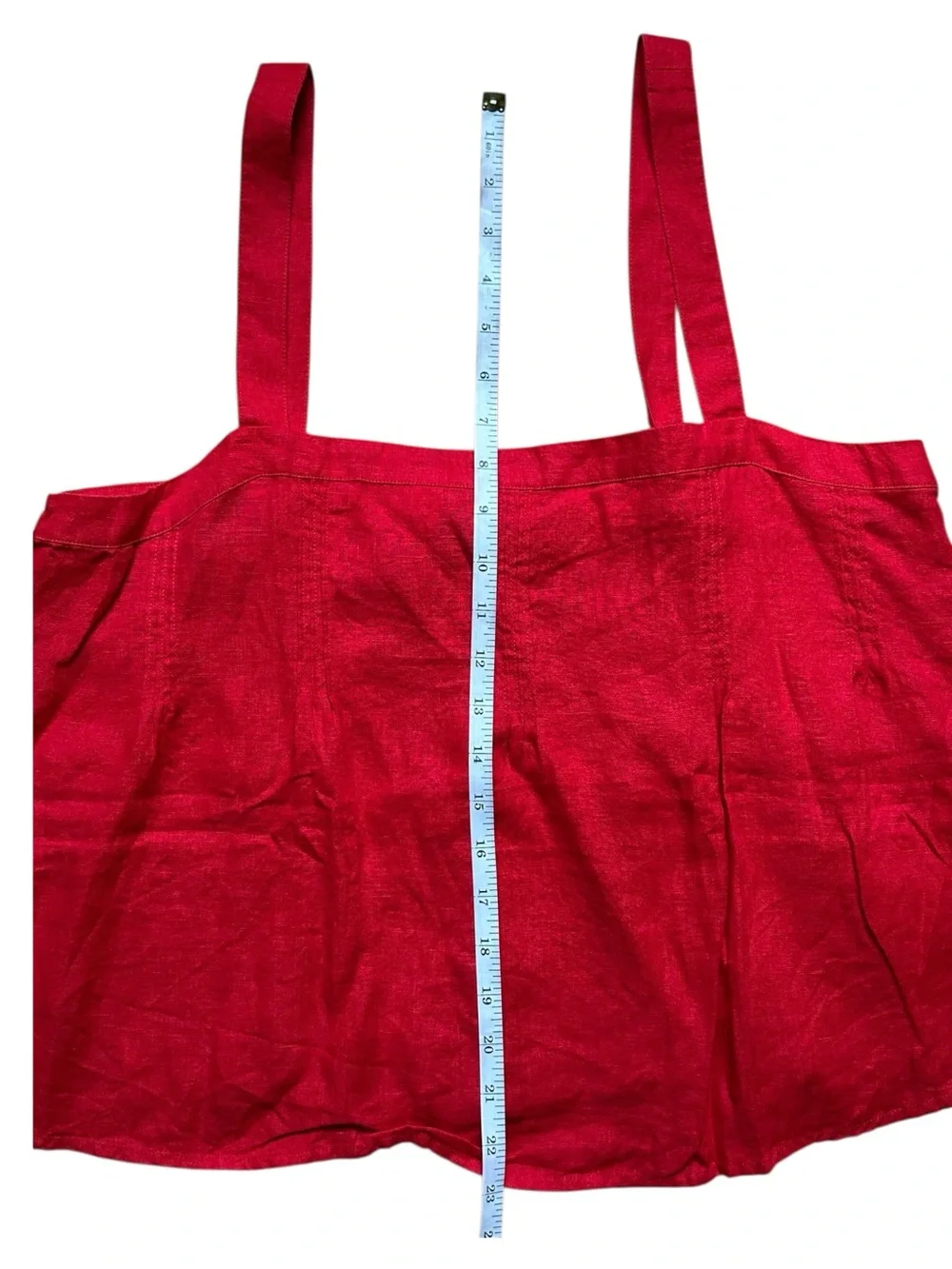 J. Crew Red Square-Neck Linen Camisole